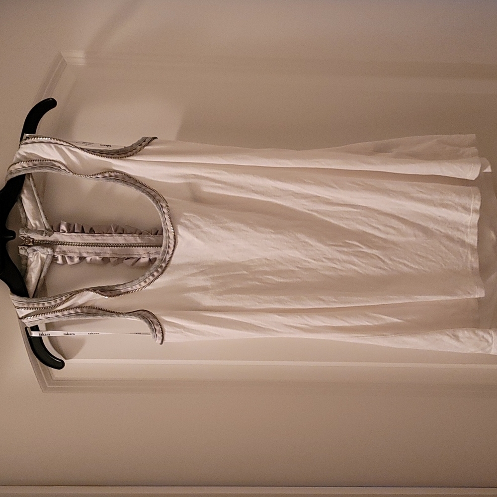 White Tank with Zipper Detail